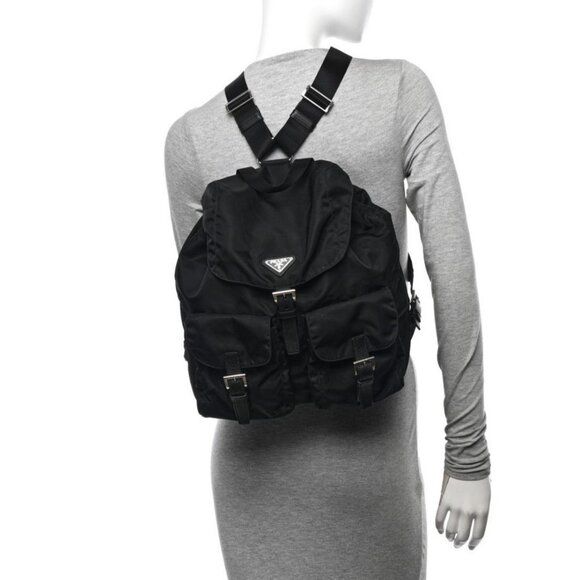 Authentic Prada Nylon Tessuto Backpack Saffiano Leather Shoulder Bag Purse Tote main image 12